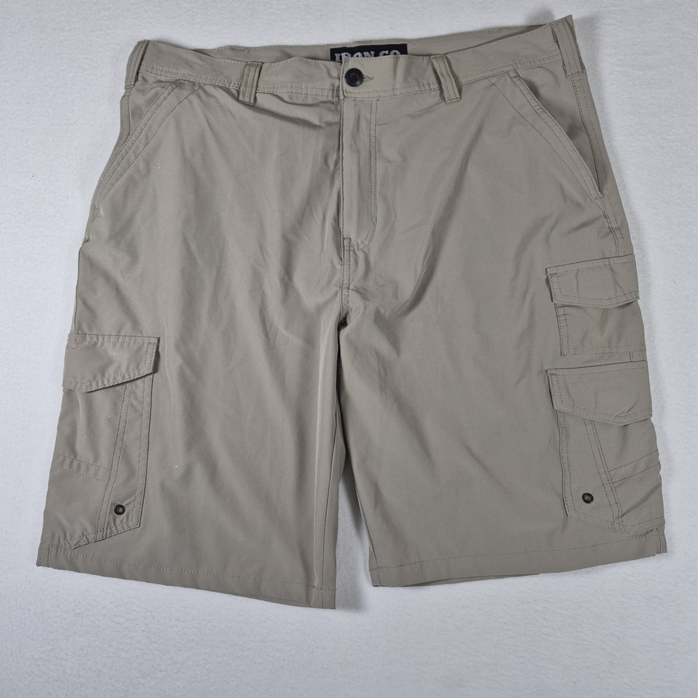 Iron Co. Cargo Shorts Mens Size 38 Tan Lightweight Casual Utility